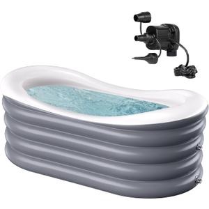 BINYUAN Inflatable Bathtub for Adults - Portable Collapsible Spa Tub with Electric Pump, Hot & Ice Bath Design, Foldable for 1-2 People, Durable PVC - Easy Inflate/Quick Drain