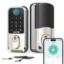 Wi-Fi Smart Deadbolt Keyless Entry: 9-in-1 Hornbill Smart Lock for Front Door, Smart Deadbolt Lock, Electronic Keypad Code Fingerprint Unlock, Works with Alexa for Home Office Hotel, Satin Nickel