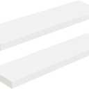 HOOBRO Floating Shelves for Wall, Wall Mounted Shelf Set of 2, 31.5" Hanging Shelf with Invisible Brackets, for Wall Decor Storage in Bathroom Bedroom Kitchen Living Room Office, White WT80BJP201