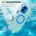 Waterproof Case Matte for iPhone 16 Plus 6.7 inch, Built-in Screen Protector, 360 Full Body Heavy Duty Protection, Shockproof & Dustproof Cell Phone Cover, Cruise Ship Essentials, Blue-Side