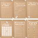 Sherr 320 Pcs Kraft Paper Baby Shower Games Includes 6 Games Each 50 Sheets with 20 Pencils Includes Baby Descriptions and Wishes Game Guess Who Bingo Word Search