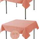 Fokitut 2 Pack Waterproof Square Tablecloth, 52x52 Inch, Stain Resistant and Wrinkle Polyester Table Cloth, Fabric Table Cover for Kitchen Dining, Wedding, Party, Holiday Dinner-Dusty Pink
