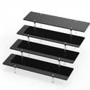 Acrylic Riser Display Stand, Black 4 Tier Cupcake Stand Display Risers Shelf Perfume Cologne Organizer Compatible with Funko Pop Food Dessert Makeup Skincare Cosmetics Lotion Organizer (1 PACK)