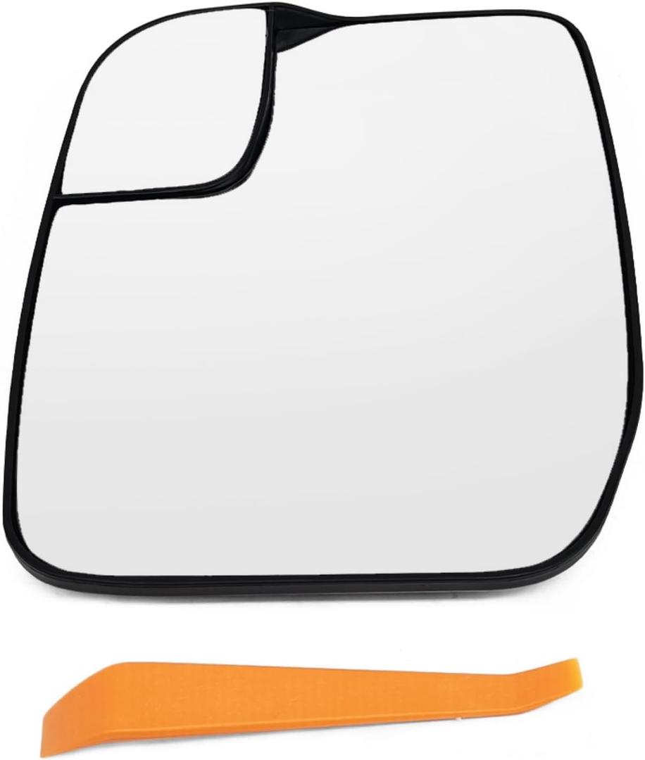 Driver Side Mirror with Plastic Backing Plate Fit for Ford E-150 E-250 E-350 Super Duty 2010-2014, Replace AC2Z17K707B, Blind Spot Lens