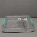 Vtopmart 6 Qt Plastic Storage Bins with Lids, Clear Sensory Bins, Arts Crafts Organizers and Storage, Stackable Containers for Home Office and School Supplies, 1 Piece (Teal)