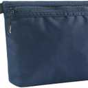 Small Pouch for Travel Essentials, Makeup Pouch Bag with Carabiner Clip on Backpack Dopp Kit Storage Pouch Organization for Toiletries, Cosmetics, Tech, Tools, Water Resistant 500D Nylon (Dark Blue)