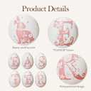 WDS WONDROUS 12-Piece Easter Hanging Ornaments Set, Plastic Bunny & Letter Eggs with Pink Vintage Pattern, Spring Home Decor for Wall Door Tree Table, Easter Party Supplies Gift (Pink and White)