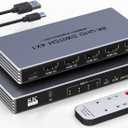 Hdmi Switcher 4 in 1 Out - New 8K@60Hz 4K@240Hz/144Hz/120Hz HDMI Splitter with Remote Support 3D/HDR/HDCP2.3, for PS5/4 Xbox Nintendo Switch Roku Apple TV Fire Stick 4 Port 8k HDMI2.1 Switch