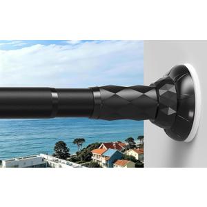 Tension Curtain Rod No Drilling, Extra Long 45-177 Inch, Black