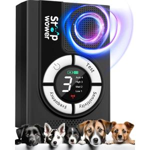 1500 mAh Rechargeable Anti Barking Device for Dogs Indoor, 9 Modes Dog Bark Deterrent Devices Dog Training & Behavior Aids Up to 50 Ft Range, Bark Box Dog Barking Control Devices Safe for Humans, Dogs (Black)