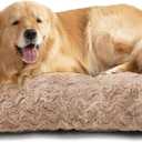 EHEYCIGA Washable XL Dog Bed for Crate 41x27 Inch, Reversible Kennel Pad for Extra Large Dogs Weight Up to 75 lbs, Plush and Comfy Pet Sleeping Mat, Camel