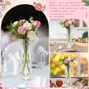 100 Pcs Plastic Bud Vases in Bulk Clear Small Flowers Vases for Centerpieces Wedding Decorations Home Banquet Formal Dinners Party Table Decor Office Ornaments (1.2 * 5.5inch,Pattern)