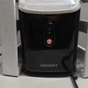 EUHOMY Nugget Ice Maker Countertop with Handle, Ready in 6 Mins, 34lbs Per Day, Removable Top Cover, Auto-Cleaning, Portable Sonic Ice Maker with Basket and Scoop, for Home/Party/RV/Camping (Black)