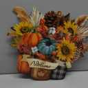 Metal Thanksgiving Decoration Fall Pumpkin Mason Jar Yard Sign Stake 14.2 Inch Autumn Welcome Sunflower Outdoor Yard Decor for Autumn Harvest Outside Lawn Decorations Garden Patio Walkway