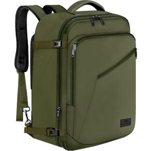 MATEIN Expandable Air Travel Backpack, Light Weight Carry on Backpack with Trolley Sleeve, Water Resistant Daypack for Hiking, Gifts for Men who Like to Travel, Dark Green