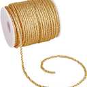 PH PandaHall 3mm Yellow Cord Trim 32 Yards Handmade Cording Window Bow Ties Crafts Rope Graduation Honor Cords for Lampshade Clothing Handfasting Braided Cord Decorative (Goldenrod)