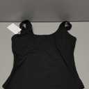 REORIA Women's Sexy Scoop Neck Sleeveless Bodysuit Backless Double Lined Tank Tops (Medium, Black)