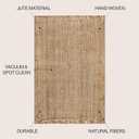 JONATHAN Y Handwoven Jute Fringe Natural Indoor Area Rug, 6x9, Pata, Bohemian, Rustic, Cottage, Easy-Cleaning for Living Room, Bedroom, Kitchen, Non-Shedding (NRF103A-6)