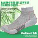 Nonlut Diabetic Socks for Men,6 Pairs Low Cut Neuropathy Mens Diabetic Socks(Black+White+Dark Grey-Medium)