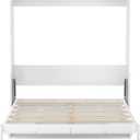 Murphy Multifunctional Bed Frame with Storage Shelf & Support Plate for Adult,Girls,Boys,Queen Size Murphy Bed,Wood Hidden Wall Bed Space-Saving Cabinet,White