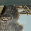 Nachic Wall Animal Canvas Wall Art Sepia Highland Cow Pictures Prints Longhorn Cattle Wall Painting Art Poster Vintage Artwork Living Room Farmhouse Wall Decoration 24x36