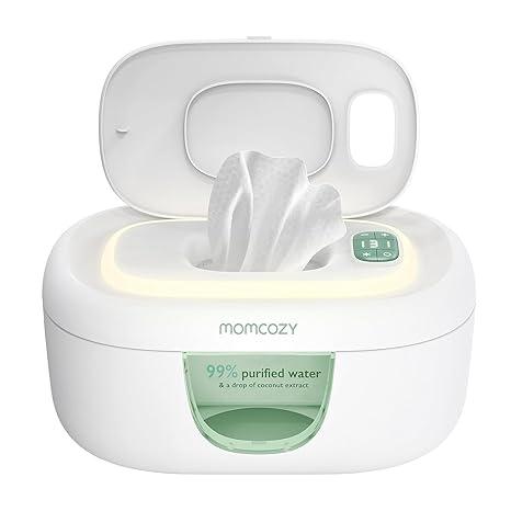 Momcozy Baby Wipe Warmer, Innovative Spring Design, Large Capacity Wipes Dispenser for 60-80pcs, Fast & Even Heating, 4 Modes of Temperature Heating Control, Diaper Wipe Warmer with Night Light, Green