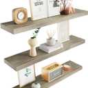 Colima Floating Shelves for Wood Shelf for Bedroom, 36 Inch Wall Mounted Floating Shelves for Bathroom Living Room Kitchen Office, 1.5" Thick Floating Book Shelves for Wall, Set of 3 Brown