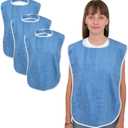 Elaine Karen Adult Bibs for Eating - Adult Bibs for Women - Bib for Men & Seniors - Bib for Adults, Clothing Protector, 100% Cotton Terry Cloth, Large 18x30, Absorbent, Machine Washable, Blue, 3 Pack