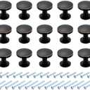 uxcell 15Pcs Round Cabinet Knobs, 1.2" Dia x 1.1" Height Drawer Knob Handle Pulls for Kitchen Cabinets Bedroom Dresser Wardrobe, Oil Rubbed Bronze
