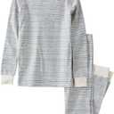 little planet by carter's Neutral 2-piece Pajamas made with Organic Cotton, Painterly Stripe, 8