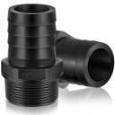 2 Pieces Pool PVC Fitting Tube Fitting Adapter Barbed Hose Fittings Barbed x NPT Male for Industrial Tube Portable Water Garden Kitchen Hose Swimming Pool Pump(1-1/2",Black,2 Pcs)