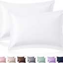 Homiest White Pillow Shams Standard Size Set of 2, 2 Inch Wide Decorative Flange Shams Set, Soft & Cozy Microfiber Pillow Cases with Envelope Closure, Wrinkle & Stain Resistant Pillowcases