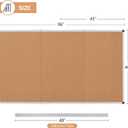 Extra Large Cork Bulletin Board 96" X 48", Foldable Notice Pin Board for Wall, Silver Aluminum Framed 8'x4' Corkboard, Wall Mounted Noticeboard with 36 Push Pins for School, Home & Office