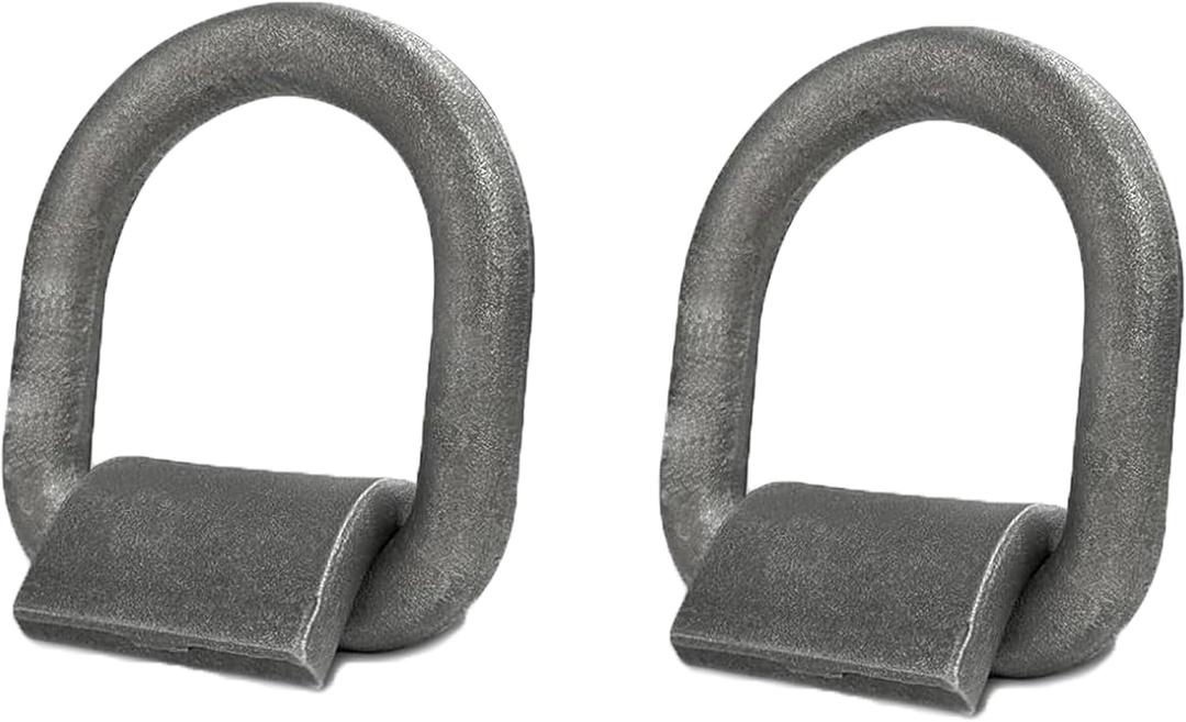 2Pcs 1/2" Heavy Duty Weld On Forged D-Ring with Welding Clip for Trailer Truck Cargo RV ATV Tiedowns Farm Applications etc. MBS:12,000 lbs