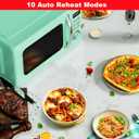 Galanz GLCMKZ11GNR10 Retro Countertop Microwave Oven with Auto Cook & Reheat, Defrost, Quick Start Functions, Easy Clean with Glass Turntable, Pull Handle, 1.1 cu ft, Green