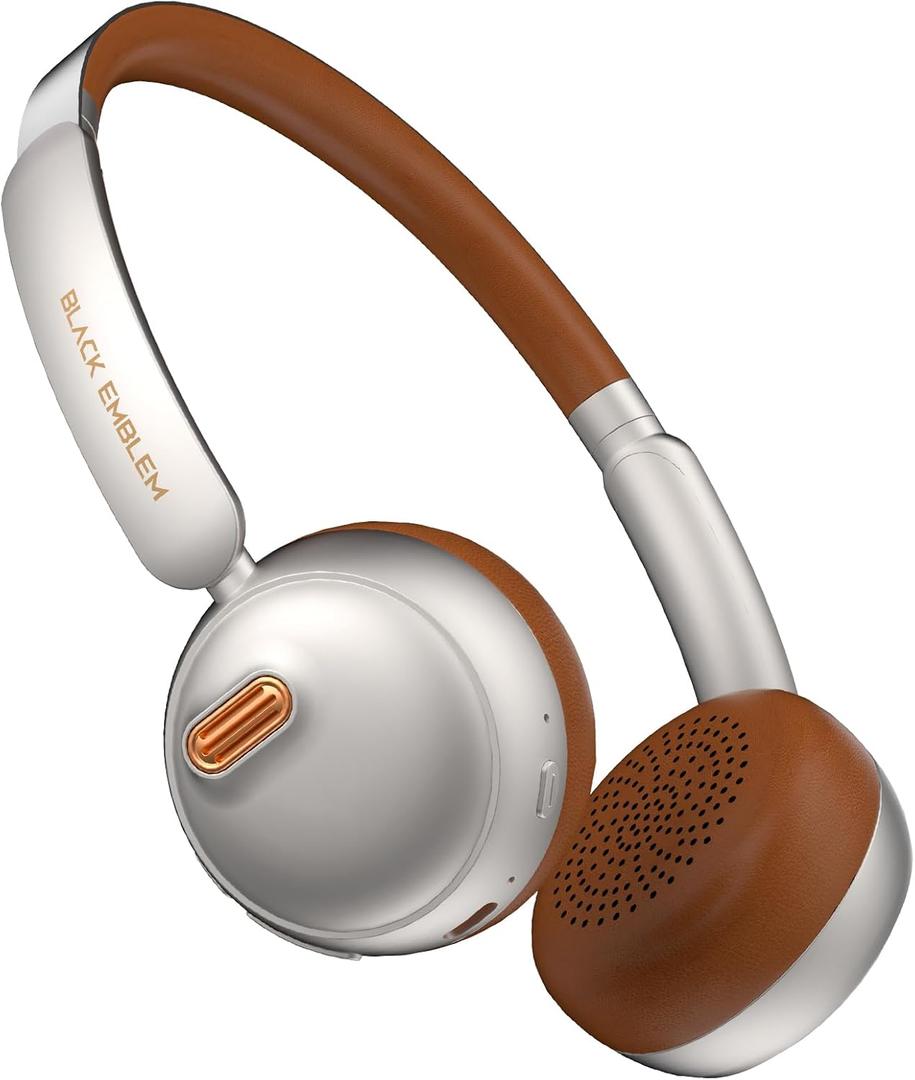 Black Emblem X3 Wireless Bluetooth Headphones, Adaptive Active Noise Cancelling, Hi-Fi Deep Bass, Lightweight Headset with Cloud Foam Cushion, 55H Playtime, Built-in Mic for Phone/PC/Travel/Gaming