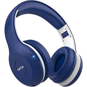 EarFun K2 Kids Bluetooth Headphones, Kids Headphones with Volume Limited, 40H Playtime, Built-in Mic, Stereo Sound, Foldable Over-Ear Headphone for School/Travel/iPad/Tablet, Blue