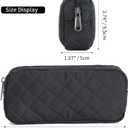 Della Gao Small Pencil Case Pencil Pouch (Black Sewing)
