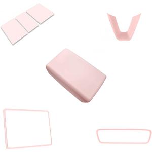frani Center Console Cover 5Pcs Set for Tesla Model 3 2024-2026 Highland and Model Y Juniper 2025,Tesla Interior Center Console Cover Decor Accessories Pink