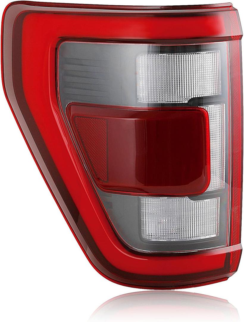 AutoZest LED Black Tail Lights Assembly w/Blind Spot (Module NOT Included) Compatible With Ford F150 F-150 2021 2022 2023 Pickup Taillight Rear Brake Lamp Left Driver Side ML3Z13405D(LH Black LED)