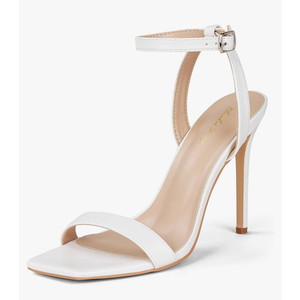 Elisabet Tang Women's Stiletto Heels Ankle Strap Open Square Toe Heeled Sandals Sexy Comfort Strappy Dress High Heel Shoes Lace Up Wedding Party Sandals Shoes
 7