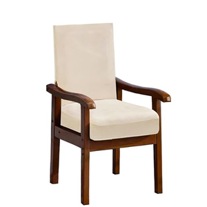 NICEEC Beige Spandex Arm Chair Covers for Dining Chairs Super Soft Chair Covers Armchair Easy Fit Chair Cover Set of 1 Washable Chair Protector with Zipper for Kitchen Wedding Party Living Room, Beige