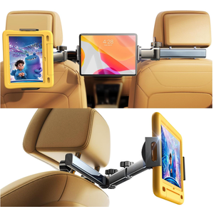 LISEN for iPad Holder Car Road Trip Essentials Activities for Kids Travel Gifts Car Accessories for Women Interior, Truck Accessories 3in1 Tablet Holder Back Seat Car Organizer Camping Headrest