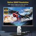 Mini Projector with WiFi and Bluetooth, Support 4K 1080P Full HD, Dual 5W Soundbase Speaker, 320 ANSI Lumens, 270° Rotation, Auto Keystone Correction, 30''-200'' Screen Portable Projector