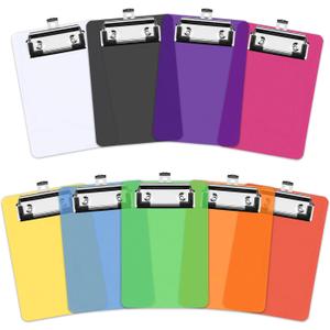 9 Colors Small Clipboards, 4 x 6 Inch Colored Plastic Clip Board with Pen Holder Retaining Clips, A6 Waterproof Mini Clipboard for Nurses Classroom Office Restaurant (9 Color)