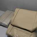 WFLNHB 4 PCS Seat Covers Front Driver and Passenger Bottom and Lean Back Tan Synthetic Leather Replacement for Chevy Tahoe Suburban Silverado Sierra Yukon 1995-1999