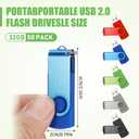 Copkim 50 Pack 32GB USB 2.0 Flash Drives Bulk Portable USB Thumb Drives Swivel with LED Light Swivel Flash Memory Pen Jump Stick for Data Storage Back to School Office Employee Appreciation Gift