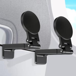 CreaDream 2 Pack Airplane Phone Holder Mount for Magsafe, Plane Travel Essentials Foldable Phone Stand with 360 Rotation, Women Men Long Flight Must Haves Travel Accessories for Desk, Tray Table