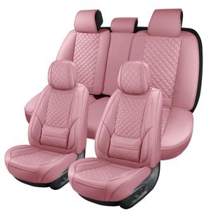 SCOMEE Leather Car Seat Covers Full Set Automotive Seat Protectors