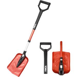 TIROL 40" Folding Flat Shovel for Snow, Car, Garden, Beach, Survival, Sturdy Aluminum Head & Pole D-Grip Shovel for Gardening, Digging, Camping